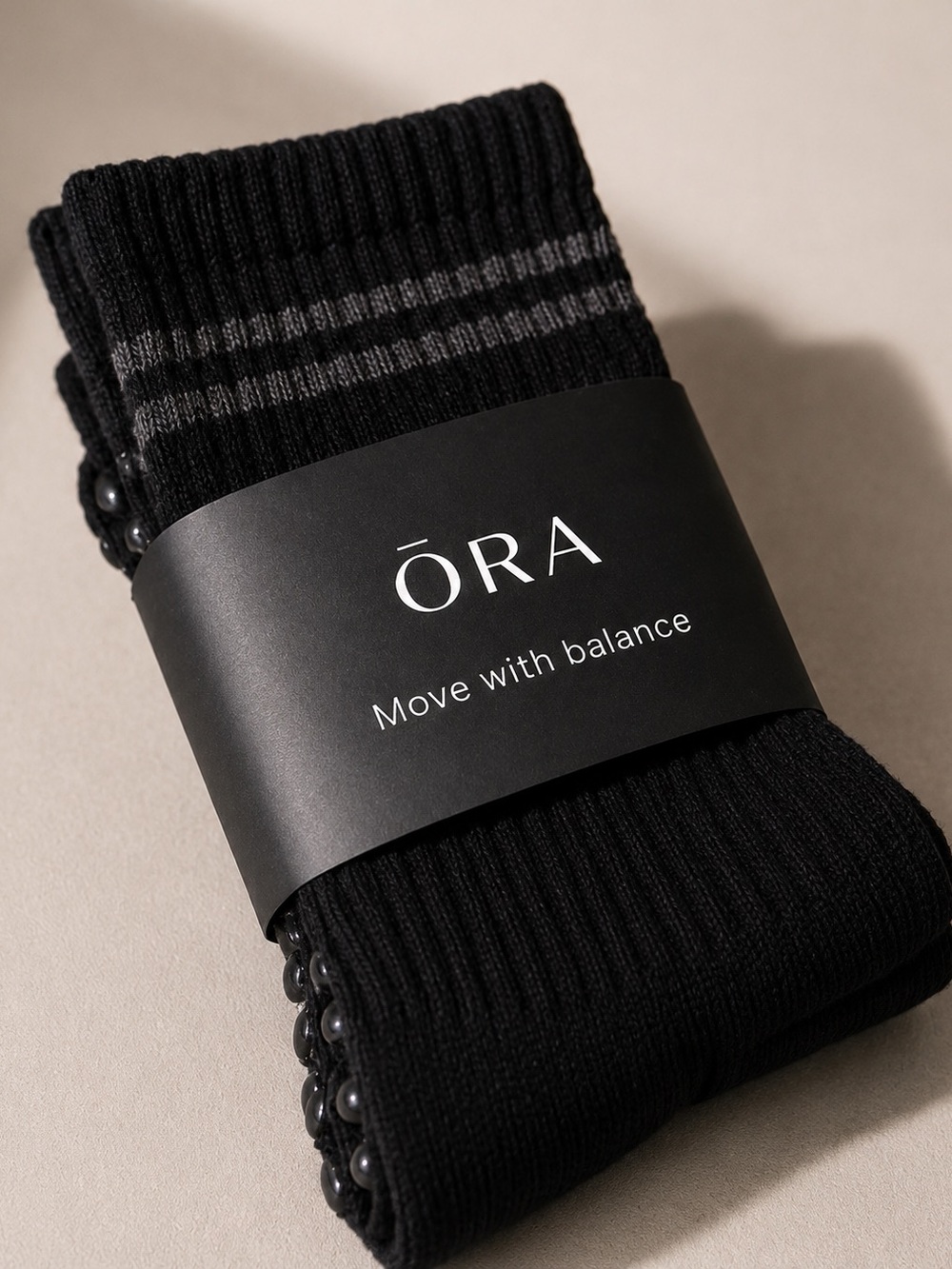 ŌRA Pilates Grip Socks | Premium Black Non-Slip Socks